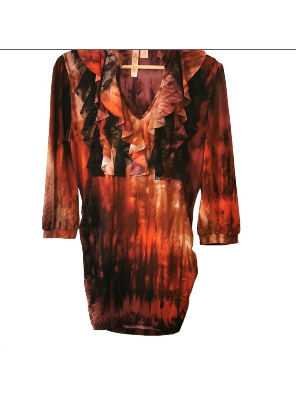Adiva Floral/ Lace Blouse Tunic. Size Medium. Boho style